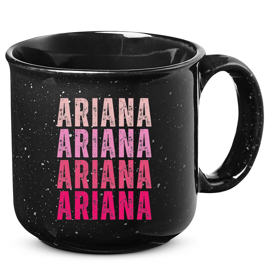 Personalized Name Ariana I Love Ariana Vintage 15oz Campfire Ceramic Mug