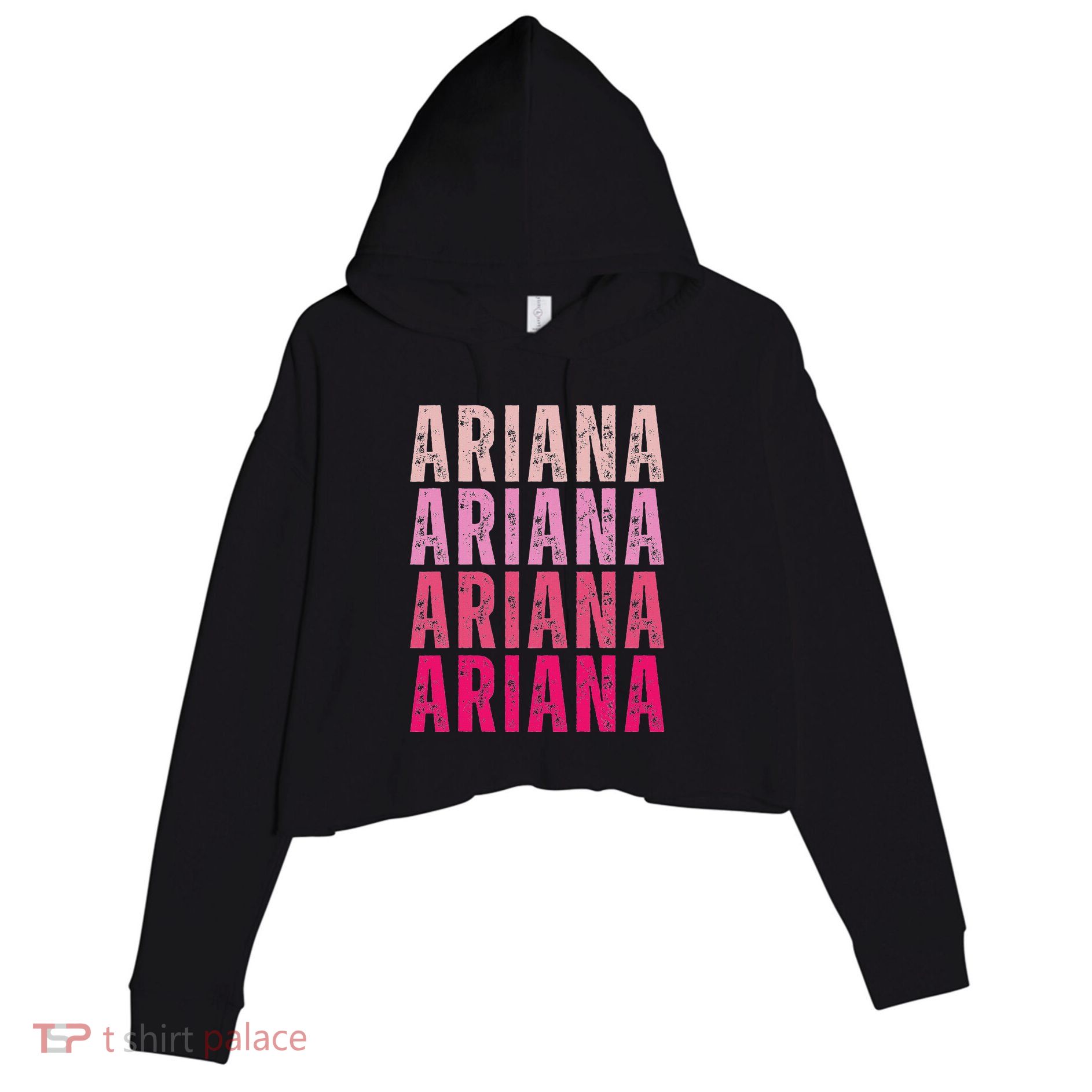 Personalized Name Ariana I Love Ariana Vintage Crop Fleece Hoodie