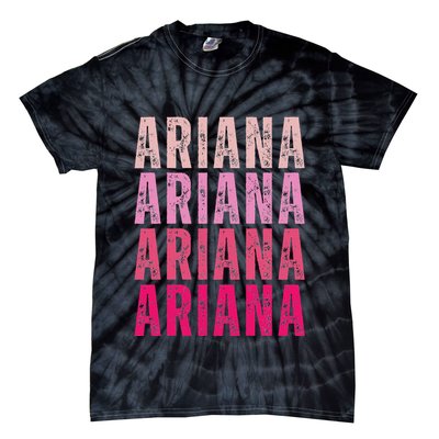 Personalized Name Ariana I Love Ariana Vintage Tie-Dye T-Shirt
