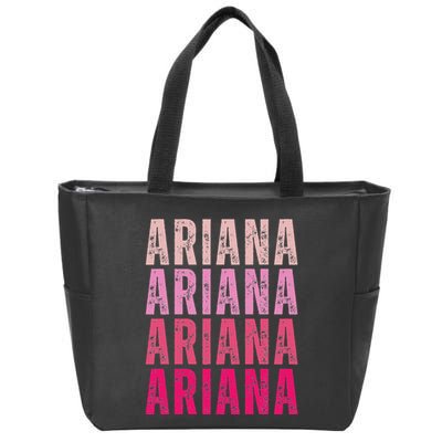 Personalized Name Ariana I Love Ariana Vintage Zip Tote Bag