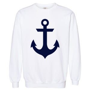 Preppy Nautical Anchor Gifts For Sailors Boaters & Yachting Garment-Dyed Sweatshirt