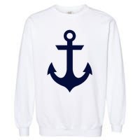 Preppy Nautical Anchor Gifts For Sailors Boaters & Yachting Garment-Dyed Sweatshirt