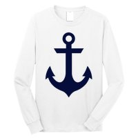 Preppy Nautical Anchor Gifts For Sailors Boaters & Yachting Long Sleeve Shirt