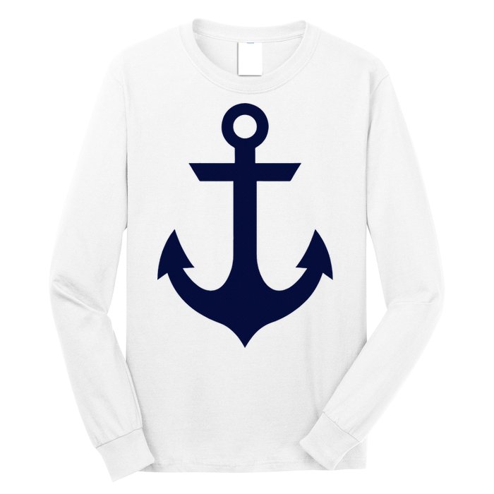 Preppy Nautical Anchor Gifts For Sailors Boaters & Yachting Long Sleeve Shirt