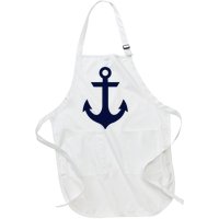 Preppy Nautical Anchor Gifts For Sailors Boaters & Yachting Full-Length Apron With Pockets