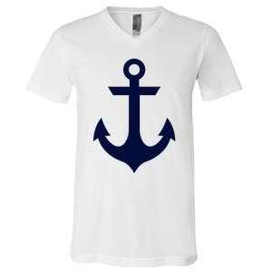 Preppy Nautical Anchor Gifts For Sailors Boaters & Yachting V-Neck T-Shirt