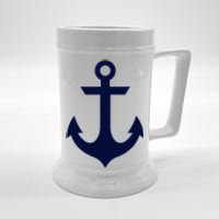 Preppy Nautical Anchor Gifts For Sailors Boaters & Yachting Beer Stein