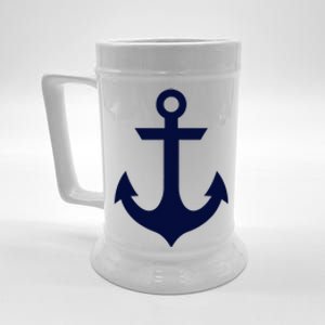 Preppy Nautical Anchor Gifts For Sailors Boaters & Yachting Beer Stein