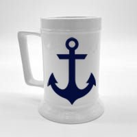 Preppy Nautical Anchor Gifts For Sailors Boaters & Yachting Beer Stein