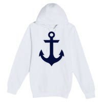 Preppy Nautical Anchor Gifts For Sailors Boaters & Yachting Premium Pullover Hoodie