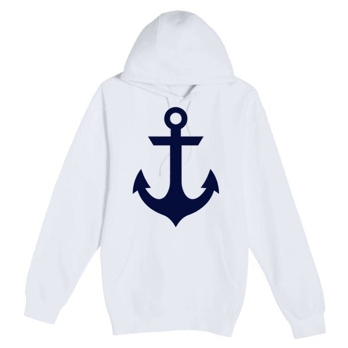 Preppy Nautical Anchor Gifts For Sailors Boaters & Yachting Premium Pullover Hoodie