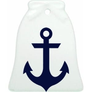 Preppy Nautical Anchor Gifts For Sailors Boaters & Yachting Ceramic Bell Ornament