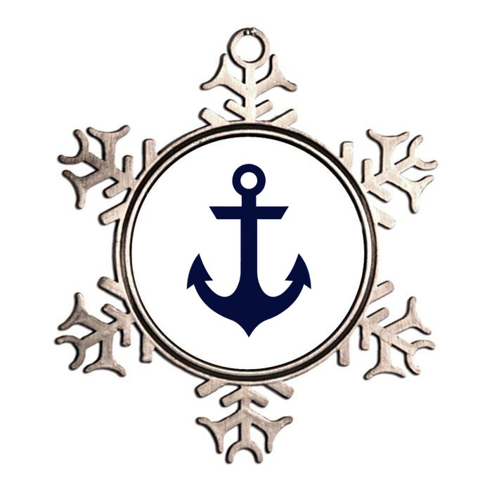 Preppy Nautical Anchor Gifts For Sailors Boaters & Yachting Metallic Star Ornament