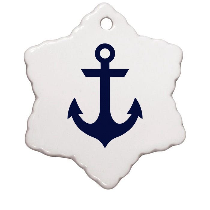 Preppy Nautical Anchor Gifts For Sailors Boaters & Yachting Ceramic Star Ornament