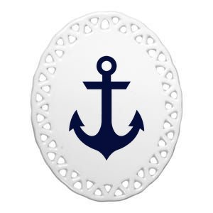 Preppy Nautical Anchor Gifts For Sailors Boaters & Yachting Ceramic Oval Ornament