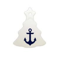 Preppy Nautical Anchor Gifts For Sailors Boaters & Yachting Ceramic Tree Ornament