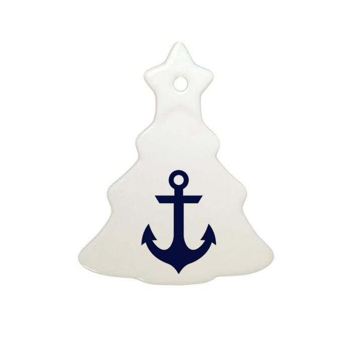 Preppy Nautical Anchor Gifts For Sailors Boaters & Yachting Ceramic Tree Ornament