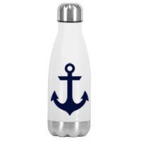 Preppy Nautical Anchor Gifts For Sailors Boaters & Yachting Stainless Steel Insulated Water Bottle