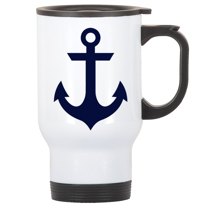 Preppy Nautical Anchor Gifts For Sailors Boaters & Yachting Stainless Steel Travel Mug