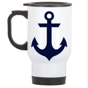 Preppy Nautical Anchor Gifts For Sailors Boaters & Yachting Stainless Steel Travel Mug