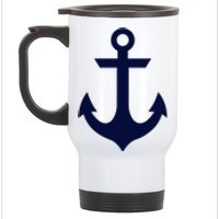 Preppy Nautical Anchor Gifts For Sailors Boaters & Yachting Stainless Steel Travel Mug