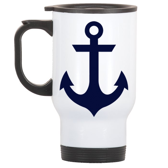 Preppy Nautical Anchor Gifts For Sailors Boaters & Yachting Stainless Steel Travel Mug