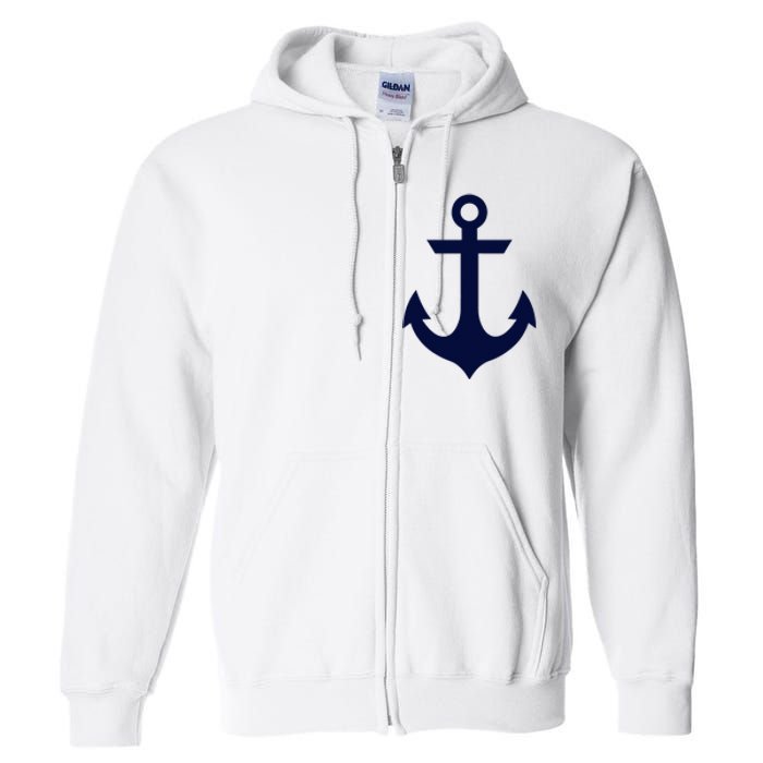 Preppy Nautical Anchor Gifts For Sailors Boaters & Yachting Full Zip Hoodie