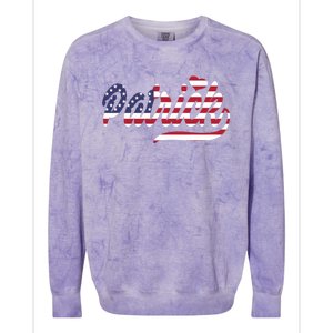 Patrick Name American Flag Gift Colorblast Crewneck Sweatshirt