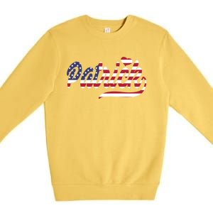 Patrick Name American Flag Gift Premium Crewneck Sweatshirt