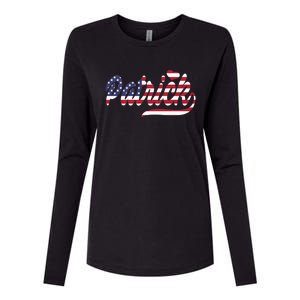 Patrick Name American Flag Gift Womens Cotton Relaxed Long Sleeve T-Shirt