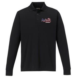 Patrick Name American Flag Gift Performance Long Sleeve Polo