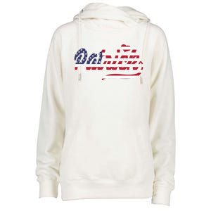 Patrick Name American Flag Gift Womens Funnel Neck Pullover Hood