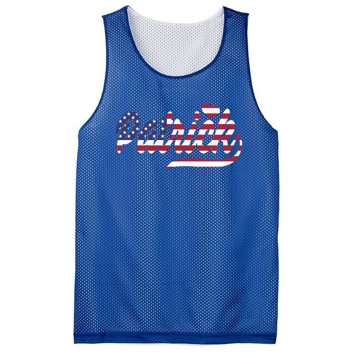 Patrick Name American Flag Gift Mesh Reversible Basketball Jersey Tank