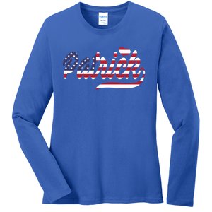 Patrick Name American Flag Gift Ladies Long Sleeve Shirt