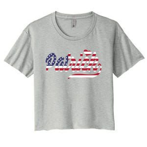 Patrick Name American Flag Gift Women's Crop Top Tee