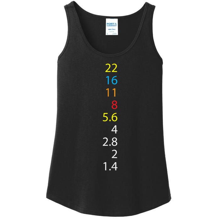 Photography Number Aperture Value Camera Ladies Essential Tank