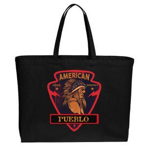 Pueblo Native American Indian Pride Respect Arrow Cotton Canvas Jumbo Tote