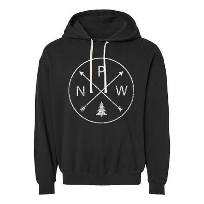 Pacific Northwest Arrows Pine Tree Pnw Garment-Dyed Fleece Hoodie