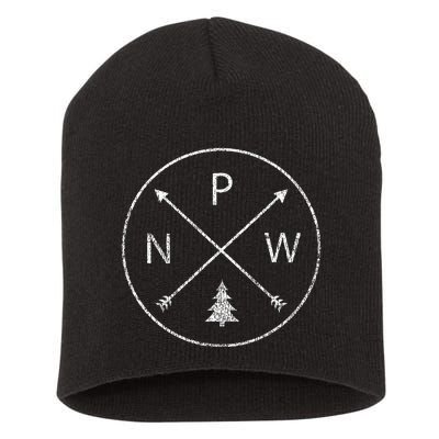 Pacific Northwest Arrows Pine Tree Pnw Short Acrylic Beanie