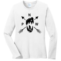 Pacific Northwest Big Foot Arrow Adventure Ladies Long Sleeve Shirt