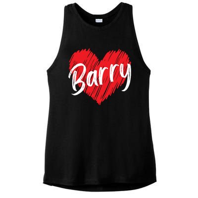 Personalized Name Barry I Love Barry Ladies PosiCharge Tri-Blend Wicking Tank