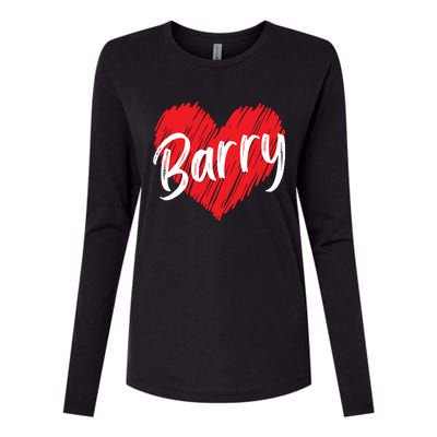 Personalized Name Barry I Love Barry Womens Cotton Relaxed Long Sleeve T-Shirt