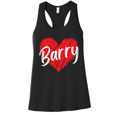 Personalized Name Barry I Love Barry Women's Racerback Tank