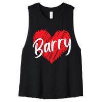 Personalized Name Barry I Love Barry Women's Racerback Cropped Tank