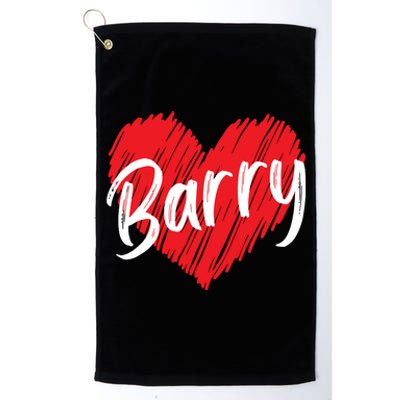 Personalized Name Barry I Love Barry Platinum Collection Golf Towel