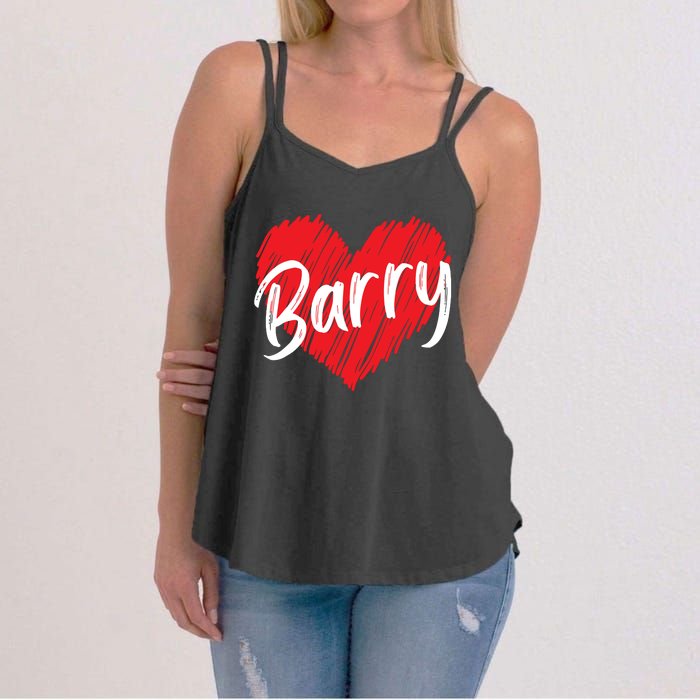 Personalized Name Barry I Love Barry Women's Strappy Tank