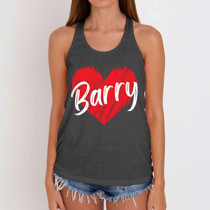 Personalized Name Barry I Love Barry Women's Knotted Racerback Tank