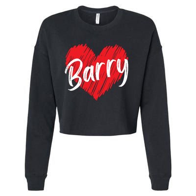 Personalized Name Barry I Love Barry Cropped Pullover Crew