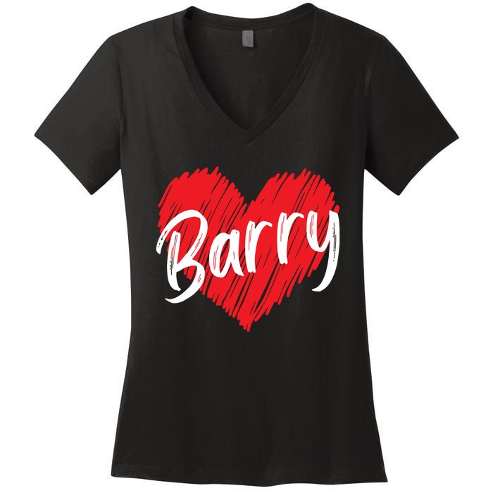 Personalized Name Barry I Love Barry Women's V-Neck T-Shirt