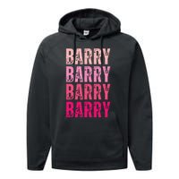 Personalized Name Barry I Love Barry Performance Fleece Hoodie